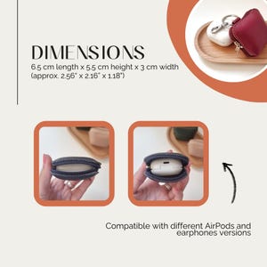 Infographic showing dimensions and fit for all AirPods models
