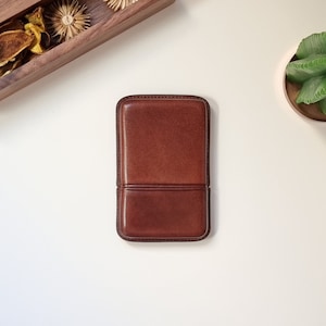 Porta carte sottile in pelle, porta carte in pelle personalizzato con iniziali, custodia in pelle per carte, porta carte in pelle come regalo.