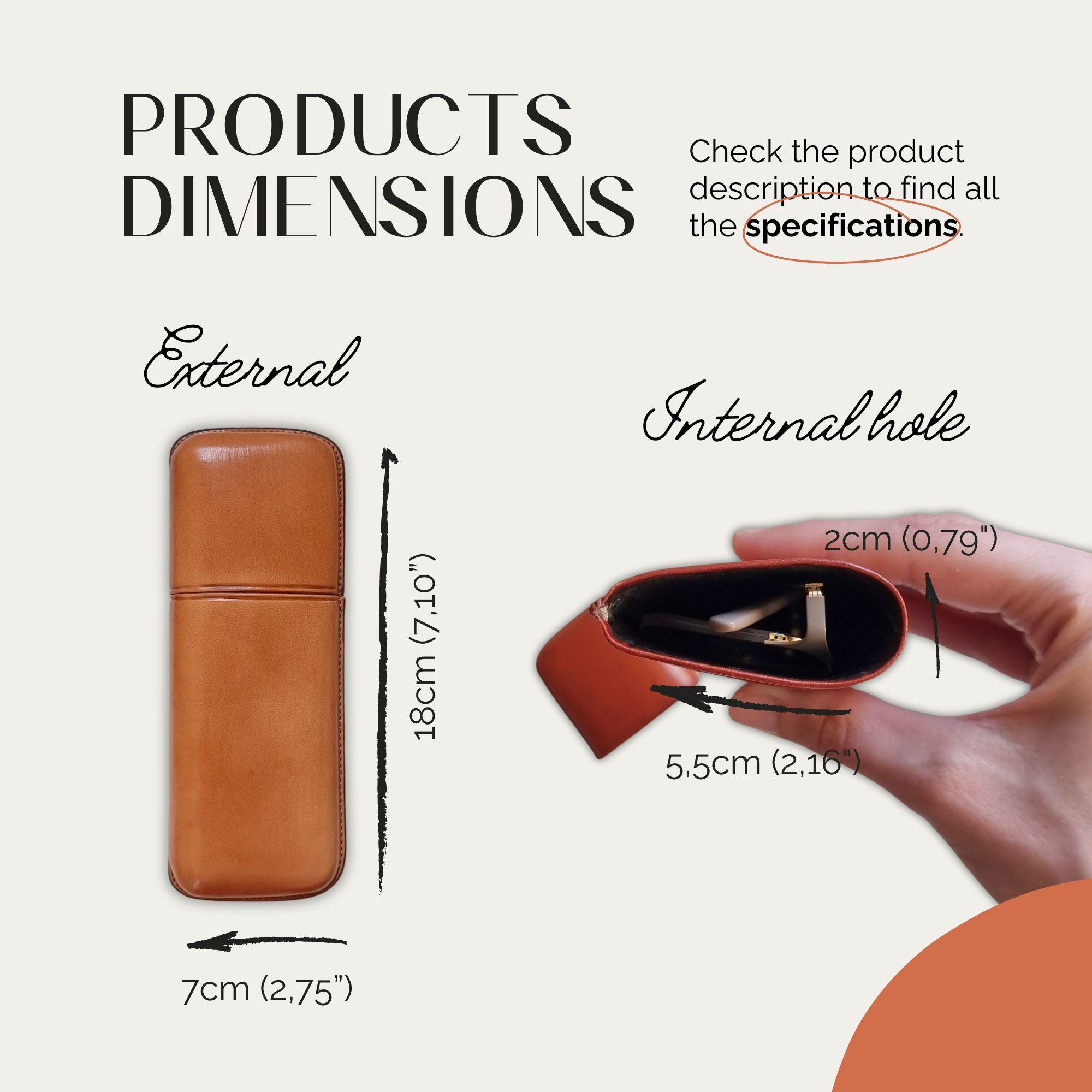 Leather Eyeglass Case, Glasses Case Hard, Leather Glasses Case for