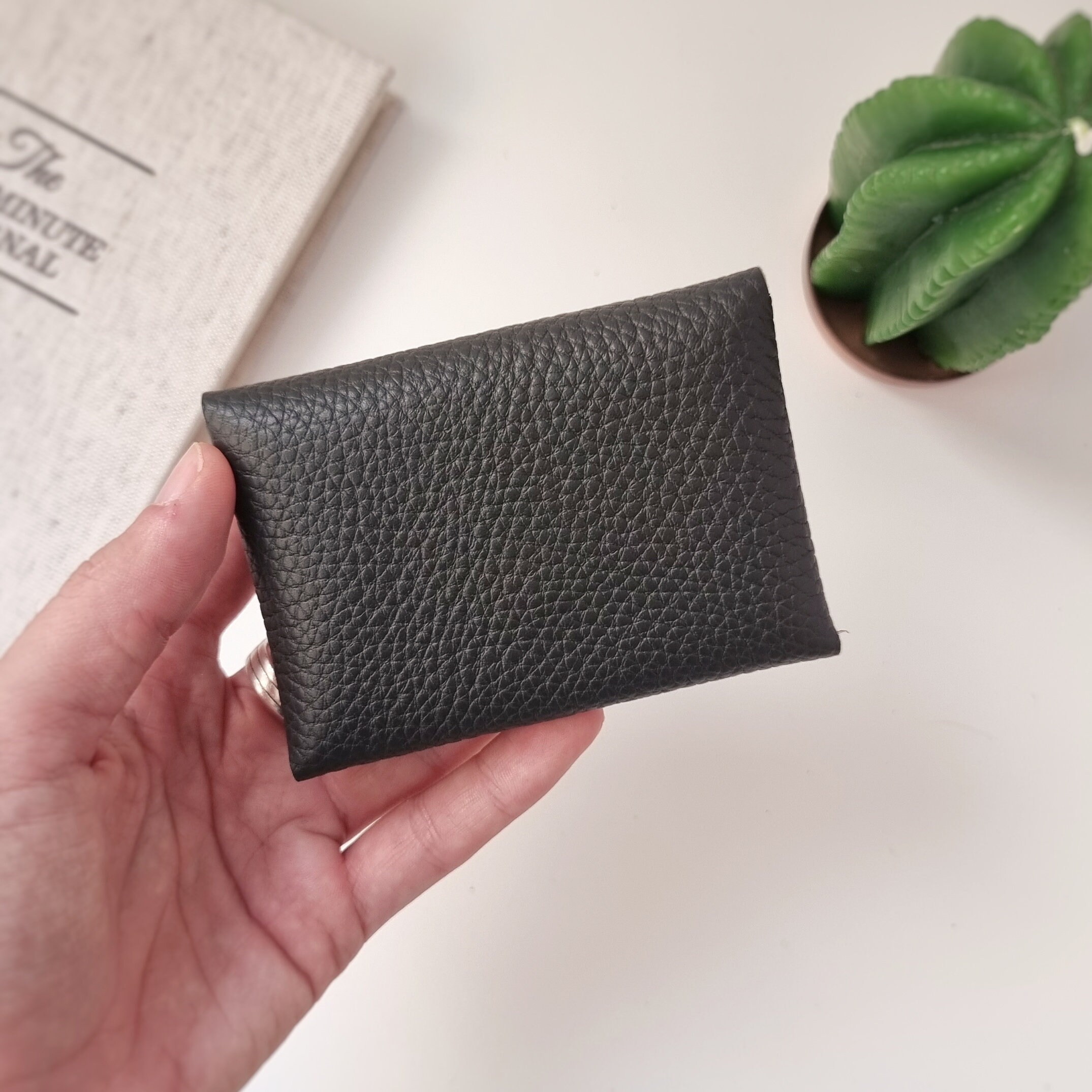 Leather Coin Pouch Leather Envelope Minimalistic Wallet for Gift