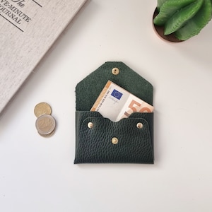 Cartera con sobre para efectivo, Cartera personalizada para mujer, Pequeña bolsa de cuero para bolso, Regalo de Navidad para compañeros de trabajo, Regalo de amigo invisible para compañeros de trabajo