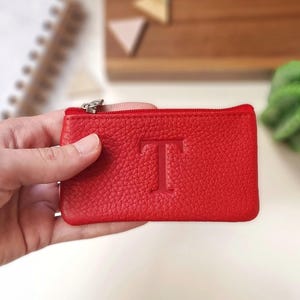 Zipper wallet for women, Small leather pouch, Personalized gifts for her, Leather wallet with zip.