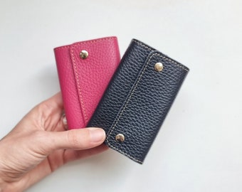 Monogram Leather Key Wallet: Personalized Key Case for Women