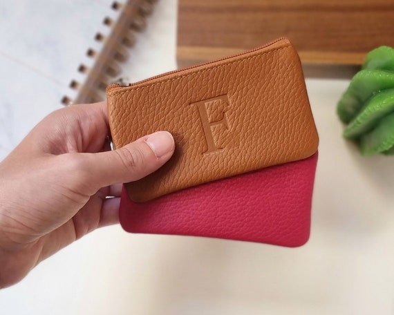 Compact Mini Wallet in Saffiano Leather with Money Clip and Coin Purse
