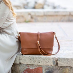 Bolso bandolera de piel suave Bolso de piel para mujer Bolso de piel con cremallera Monedero bandolera de piel regalo perfecto para mujer