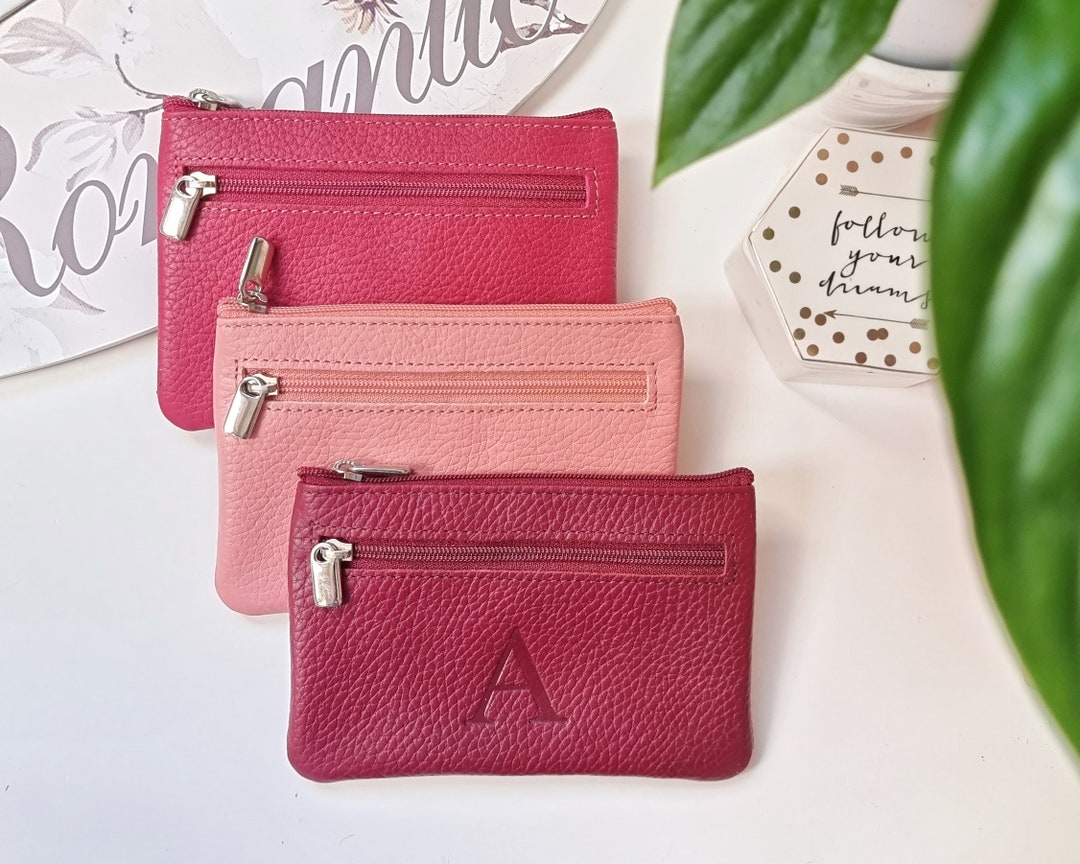 Buy Leather Wallet for Women With Zipper, Personalized Leather