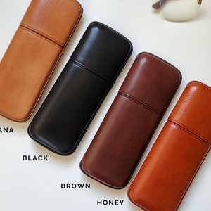 Leather eyeglass case, Glasses case hard, Leather glasses case for gift, Eyeglass case soft, Leather glasses holder for men and women image 7