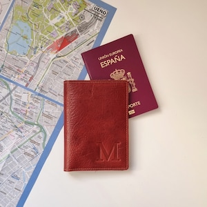 Leather Passport holder personalized with initial, leather passport wallet for women and men, Custom Passport cover, Gift for travelers.