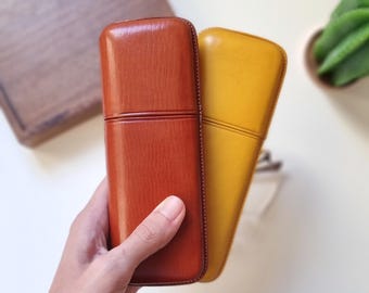 Glasses case, Leather glasses holder, Leather sunglass case for women and men, Hard eyeglasses case.