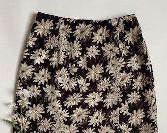 Vintage brown floral mini skirt
