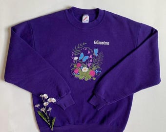 Vintage purple floral Yellowstone sweatshirt