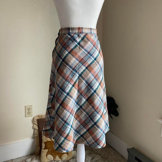 Vintage plaid A line skirt - image 6