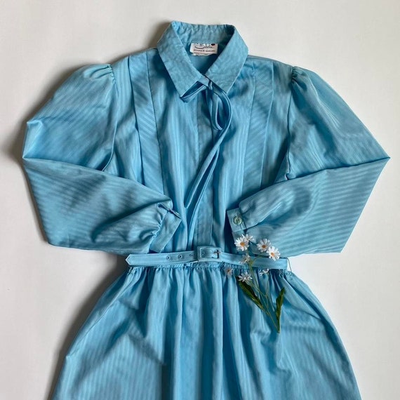 Vintage sky blue long sleeve dress - image 1