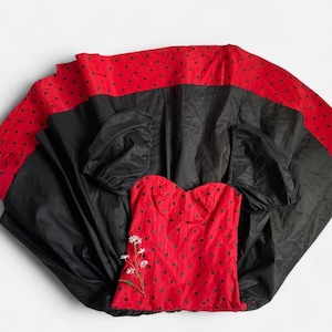 Vintage black & red polka dot dress