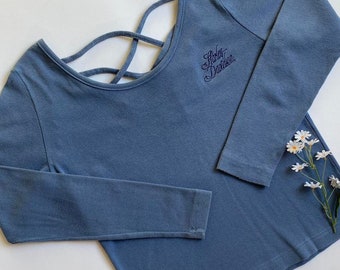 Vintage Y2K blue Harley-Davidson top