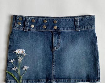 Vintage denim mini skirt