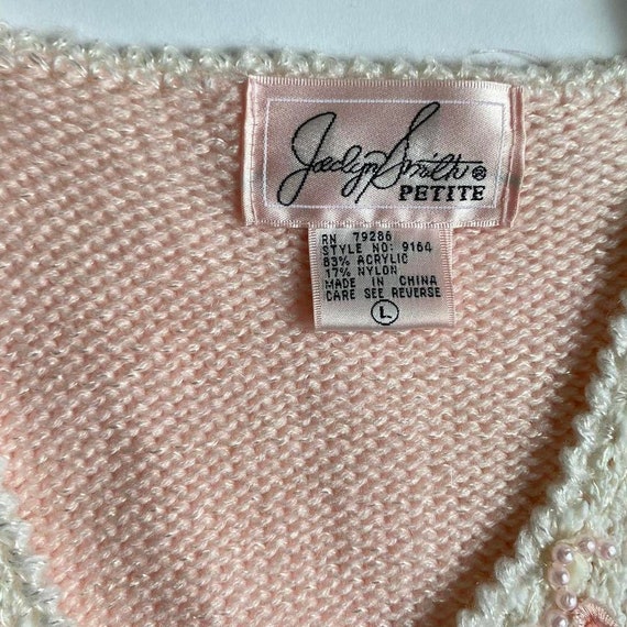 Vintage pastel pink beaded sweater - image 5