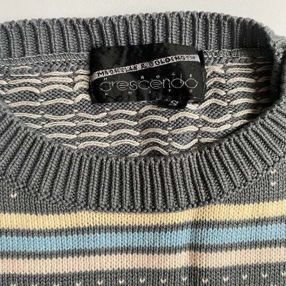 Vintage gray + pastel knit top - image 6