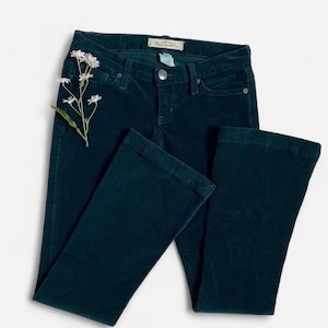 Vintage low rise dark green corduroy pants
