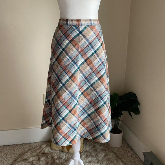 Vintage plaid A line skirt - image 5