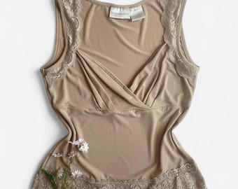 Vintage slinky tan top