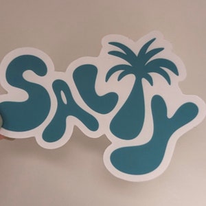 SALTY hand drawn tropical beach sticker
