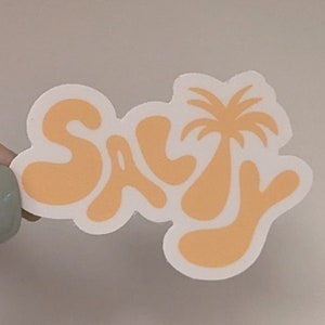 SALTY hand drawn tropical beach sticker