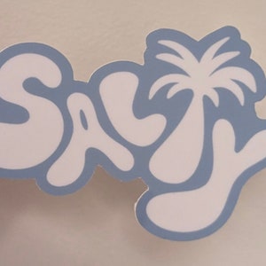 SALTY hand drawn tropical beach sticker