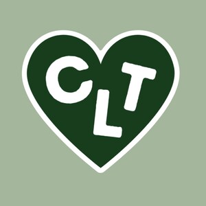 Green CLT Charlotte Heart Sticker