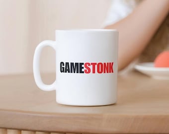Tasse GAMESTONK, DFV Rk Kg, tasse à café boursière, cadeau de day trader, chat rugissant, cadeau d’investisseur drôle, tasse d’investissement, Gamestop GME, singes