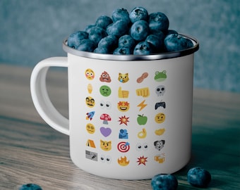 Emoji Timeline Camping Mug, DFV RK Kg, Roaring Kitty, Stock Market Coffee Mug, Day Trader Gift, Funny Investor Gift, Gamestop GME