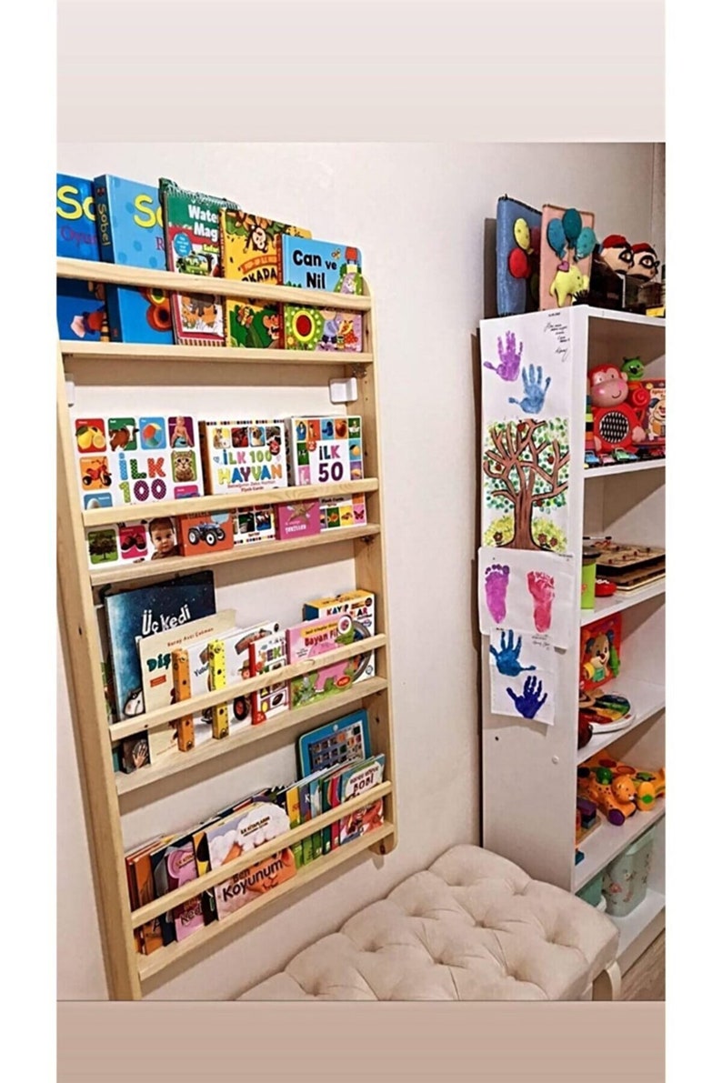 Montessori Bookshelf Wooden Waldorf Bookcase Toddler Etsy