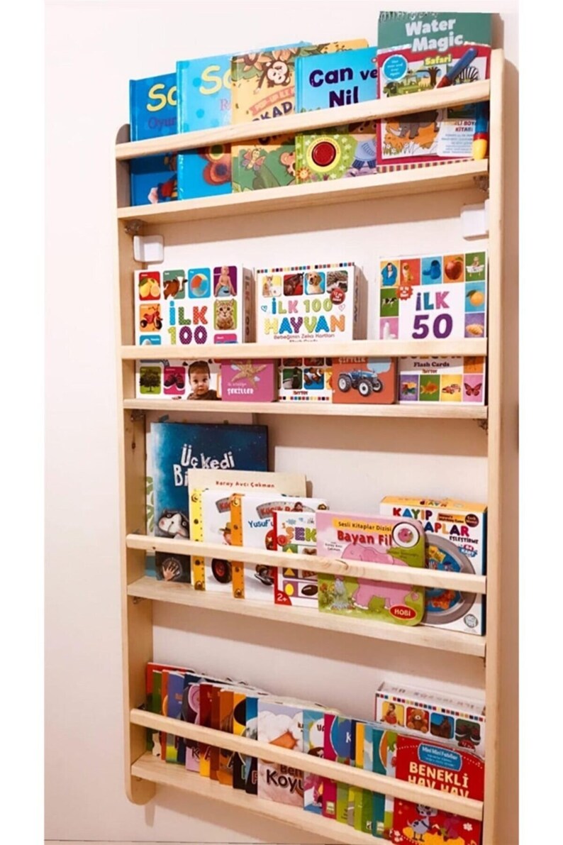 Montessori Bookshelf Wooden Waldorf Bookcase Toddler Etsy