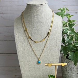 Multi Strand Butterfly Necklace for Women, Layer Necklace Set, Gold Boho Necklace, Layered Necklace Set of Two, Multi-chain Necklace