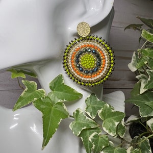 Beaded Statement Earrings: Colorful Boho Dangle Earrings