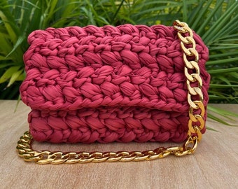 Classic Luxury Bag, Elegant Crochet Bag, Red Romantic Bag, Trendy Shoulder Bag, Stylish Preppy Bag, Trendy Purse, Stylish Purse