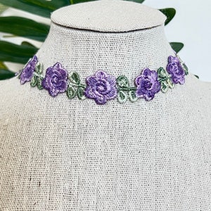 Embroidery Flower Choker, Lolita Floral Choker, Cottagecore Choker, Spring Floral Coquette Choker, Delicate Flower Choker, Fairy Choker