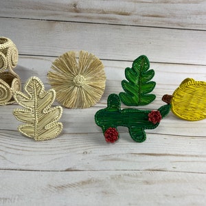 Servilleteros de palma de iraca tejidos a mano: decoración de mesa estilo bohemio (juego de 4)