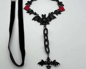 Fantastico Gotico Vampiro Cuore Collana Rosso Lacrima - Foto 5