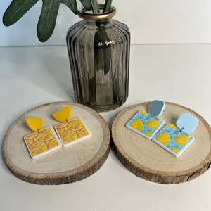 Retro Fruit Dangle Earrings: Lemon & Pearl, Vintage Style