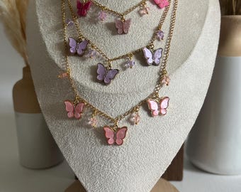 Coquette Butterfly Charm Necklace: Fairycore Flirty Coquette Jewelry