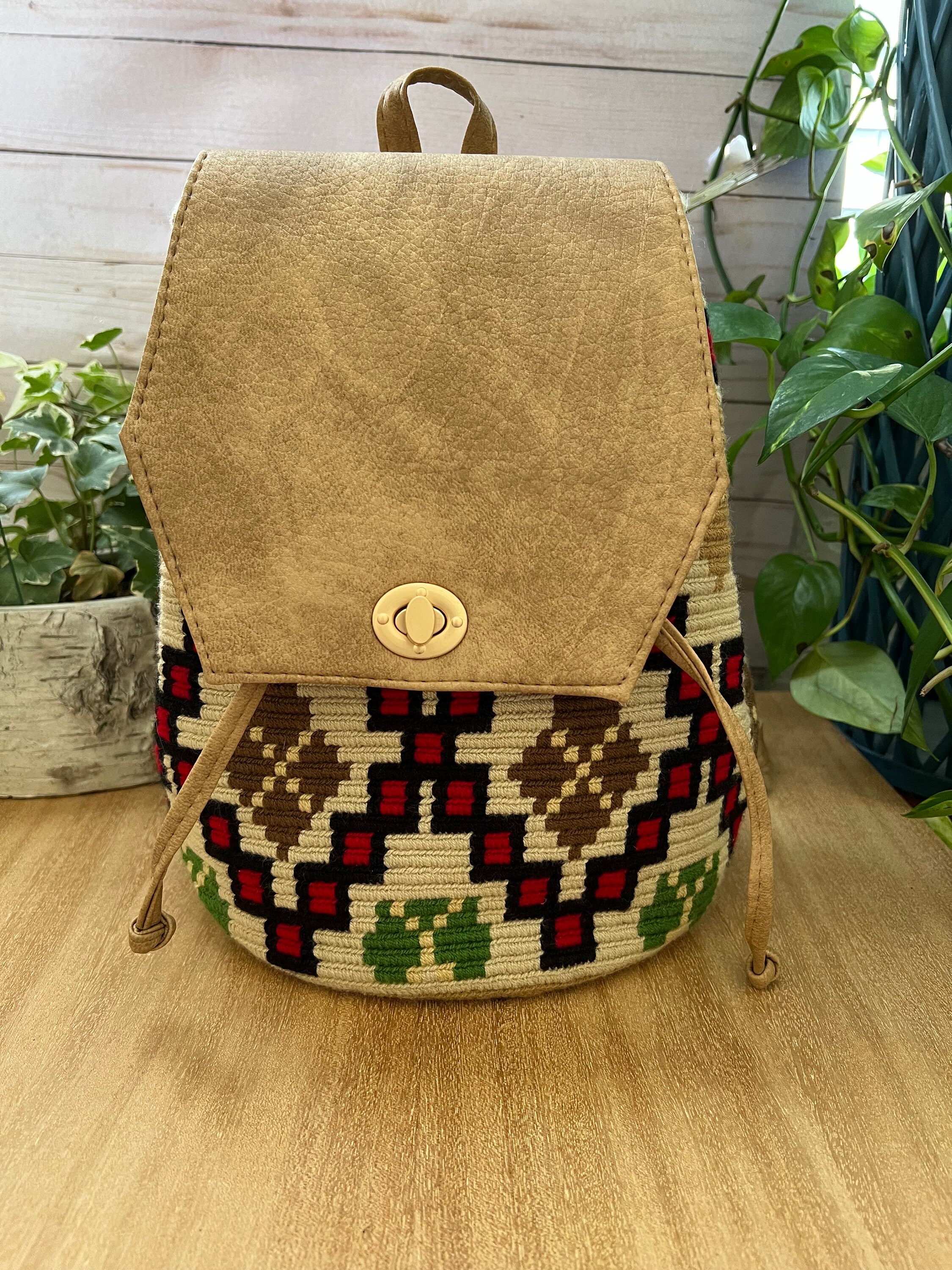 Handwoven Wayuu Backpack: Boho Hippie Acrylic Bookbag - Etsy
