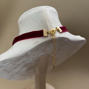 Mod Victorian Deco Crystal Pearl Burgundy Velvet Choker