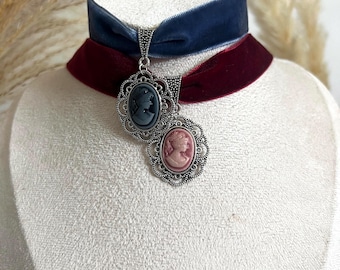 Handmade Victorian-Inspired Velvet Choker: Elegant Pendant Choker