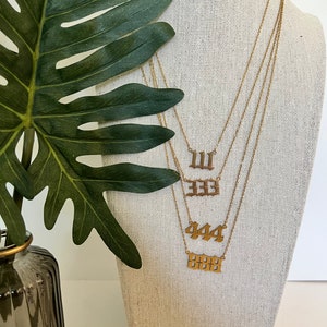 Angel Master Number Necklace, Numerology Necklace, Gold Delicate Number Symbol Necklace, Spirituality Gold Necklace, Protection Necklace