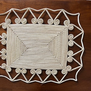 Iraca Placemat Tray Set, Trendy Rattan Placemats, Straw Summer Placemats, Wicker Rectangular Placemats, Boho Table Decor