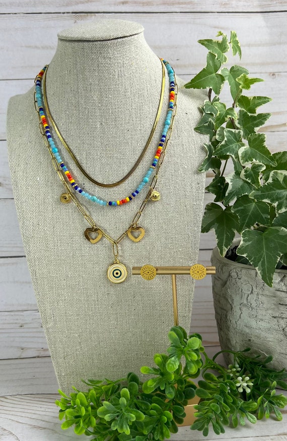 Layered charm deals necklace