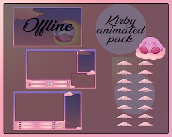 Cute Kirby Pack | Kirby Animated Overlay | Pink Overlay | Twitch Overlay
