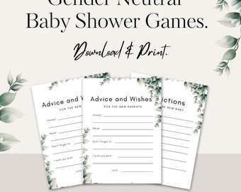 Baby Shower Predictions, Baby Shower Games, New Baby, Baby Shower Printable Games. Gender Neutral Baby Shower, New Parents, Mom to be.