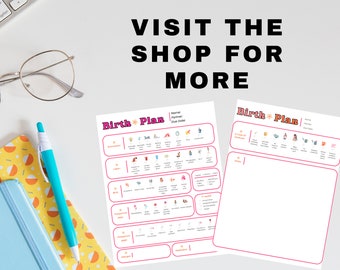 Visual Birth Plan Template, Pregnancy Planner (Digital Download)